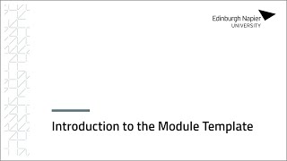 Introduction to the Module Template