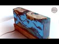 how to make a underwater diorama night lamp made of resin and burl wood epoxy art