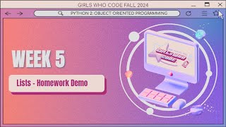Week 5 Homework Demo: Python 2