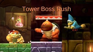 New Super Mario Bros. U Deluxe - All Towers  Bosses with Peachette (No Damage)