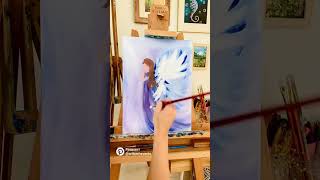 Beautiful Angel Acrylic Painting Step by step for beginners 😇