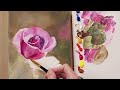 3000원 다이소 아크릴 물감 리뷰 초보자를 위한 기초영상 장미 그리는 법 how to draw rose acrylic painting