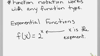 Function Notation with Exponential Functions
