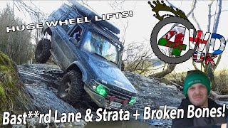 Will he roll it?! | BROKEN ANKLE | Massive Wheel Lifts | Bast*rd Lane \u0026 Strata Florida | 4WD UK