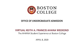 The AHANA Experience | Student Panel | KAF Weekend 2020