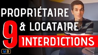 Relation Entre Propriétaire Et Locataire - 9 Interdictions