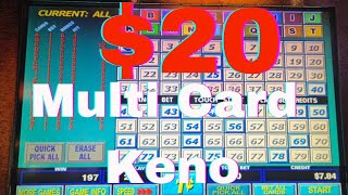 Playing $20 on Multi Card Keno at Silverton Casino - Las Vegas