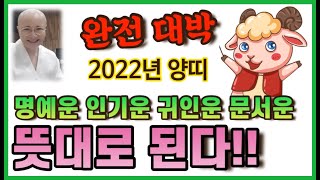 2022년 임인년 양띠 뜻대로 된다  #귀인 #문서#경제 #명예 #인기#양띠#불교#생활#법문[보현스님TV ]