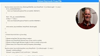 Function Extract Keywords from File with PHP