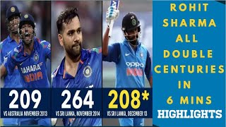 Rohit Sharma ALL Double Centuries HIGHLIGHTS | in 6 mins