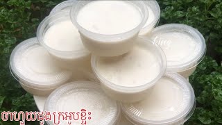 ចាហួយខ្ទិះដូងក្រអូប/Coconut jelly [Khmer recipe] #AhLenCooking 190