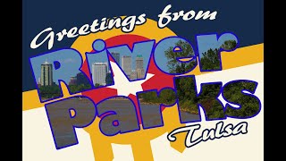 Overview of River Parks - Miles of paved trail along the Arkansas River in Tulsa, Oklahoma
