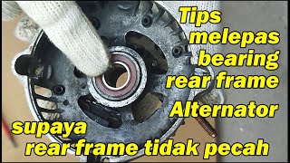 Cara  Melepas Bearing  Rear Frame Alternator Agar tidak Retak. #tutorialmobil  #dinamo #alternator