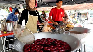 23 years old girl got a big hit! Street doughnut and fried foods | Malaysian street food