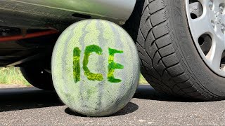 Crushing Crunchy & Soft Things by Car! EXPERIMENT: ICE WATERMELON VS CAR