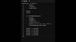 python turtle: Draw heart shape love u printing. # shorts #python graphics. #python turtle