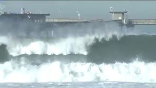 Huge waves from high surf cause Ocean Beach Pier to close