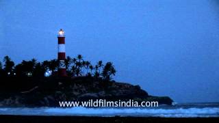 Evening view of Light-house at Kovalam Beach