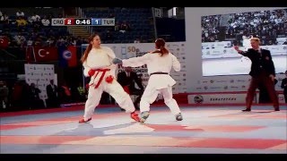 Meltem HOCAOGLU vs Masa MARTINOVIC. FINAL Female Kumite +68kg. European Karate Championships 2015