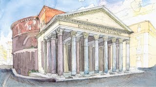 Monuments in Watercolor Ep # 06 Pantheon (Rome, Italy)