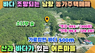 [꽃지 1100] 태안 산 아래 바다 조망되는 남향 농가주택매매 배산임수 지형의 명당터 가로림만 바다 500m 낚시배 띄울 수 있는 나루터 꽃지부동산 태안토지전원주택 바닷가주택