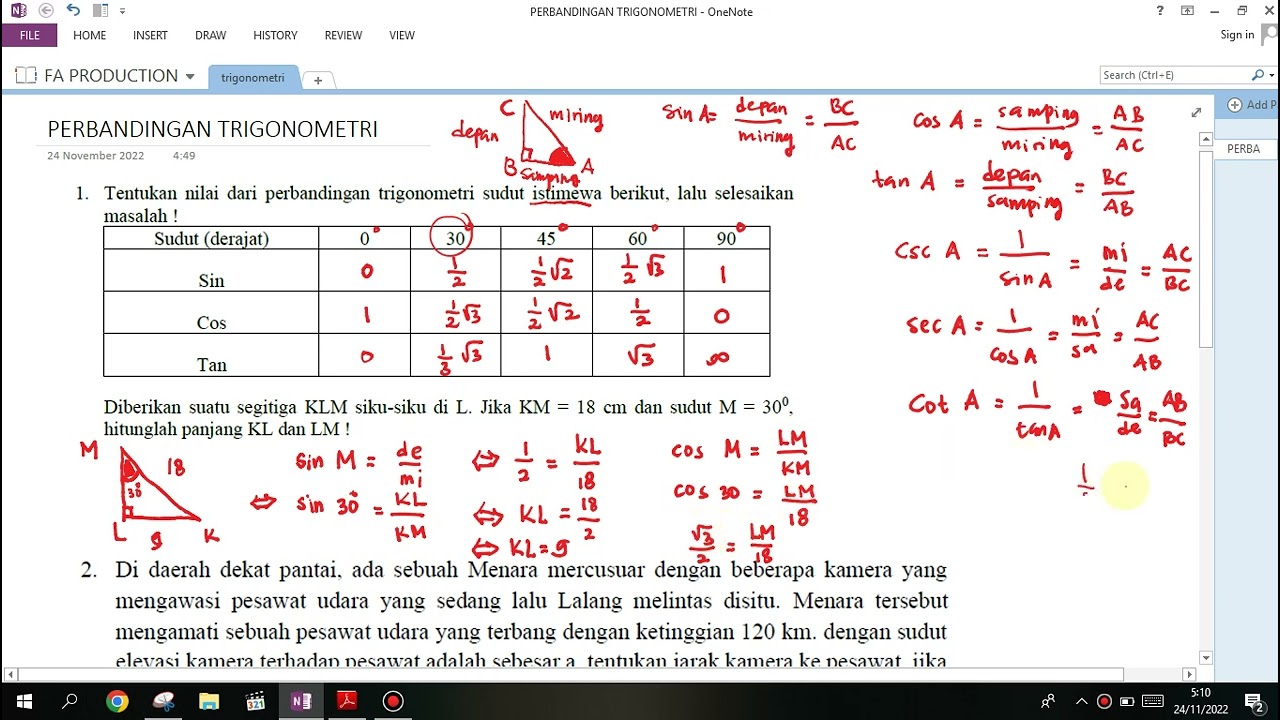 PERBANDINGAN TRIGONOMETRI DAN PENERAPAN PADA MASALAH NYATA ...