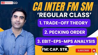 CA Inter FM | Trade-off theory | Pecking order | EBIT-EPS-MPS Analysis | May-2