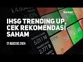 IHSG Masih Melanjutkan Tren Rekor ATH, Simak Rekomendasi Saham Hari Ini | KONTAN Rekomendasi Saham