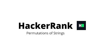 Permutations of Strings || HackerRank Solution