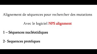 Alignement de séquences avec NPS Alignment