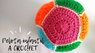 Pelota a Crochet con Pentágonos - Pelota infantil a ganchillo