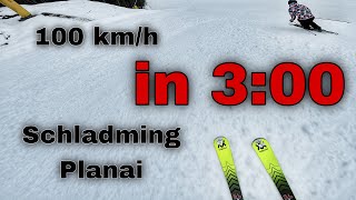 NEW RECORD! SKIING DOWN SCHLADMING/PLANAI WITHOUT STOPPING in 3:00 min