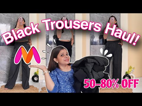 Pantalones imprescindibles de Myntra: "Solo pantalones negros" ¡por un precio económico! Kamna Sharma #myntra #trousers