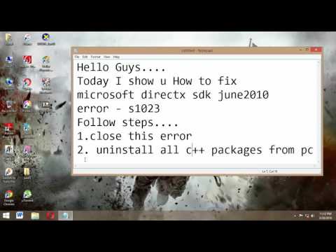 How To Fix Microsoft DirectX SDK Error Code.. S1023 How To Fix Microsoft DirectX SDK Error Code.. S1023