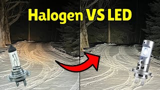 Halogen VS LED High Beam? | Hawkglow series M9F H7 LED headlights Review