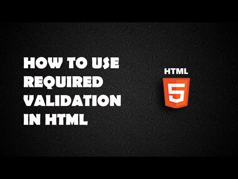 How To Use Required Validation In Html - YouTube