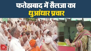 Fatehabad में Kumari Selja का धुआंधार प्रचार, गांव धांगड की जनसभा में BJP पर गरजीं