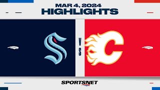 NHL Highlights | Kraken vs. Flames - March 4, 2024