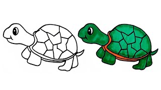 How To Draw Tortoise Easy For Kids Step By Step