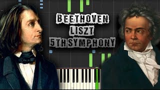 Beethoven - arr. by Liszt - 5th Symphony - [Piano Tutorial] (Synthesia) (Download MIDI + PDF Scores)