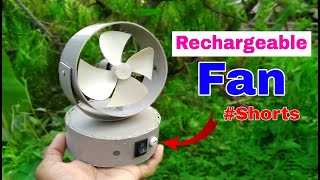 Make A Rechargeable Fan With Dc Motor || How To Make Battery Fan At Home In Hindi || #Shorts