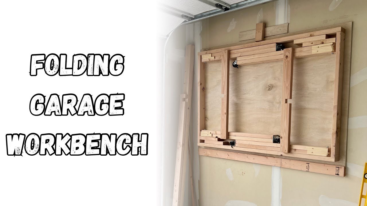 Foldable Workbench Wall Husky 41 In W X 24 In D Folding Wood Top