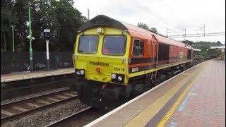 Freightliner Orange 66419 passes through Berkhamsted 01/09/21