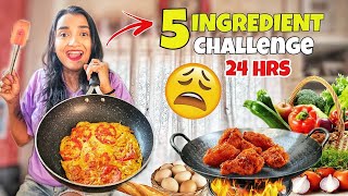 Vlog - 5 INGREDIENT Cooking Challenge for 24 Hours - Brownie, Shakshuka More -Tough FOOD CHALLENGE