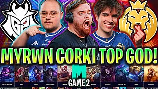 IBAI CASTEA A MYRWN CON CORKI TOP EN MODO DIOS! - G2 vs MDK Game 2 LEC GRAND FINALS 2024 ESPAÑOL