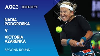 Nadia Podoroska v Victoria Azarenka Highlights | Australian Open 2023 Second Round