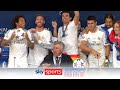 Real Madrid players gatecrash Carlo Ancelotti’s press conference after winning the Champions League