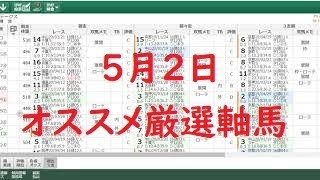 ５月２日のオススメ厳選軸馬