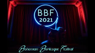 BOHEMIAN BURLESQUE FESTIVAL 2021 – Tiffany Tiger – LED hoop, contortion // LED hulla hoop, hadí žena