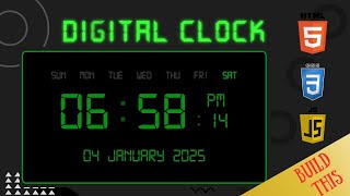 Build a Stunning Digital Clock Using HTML, CSS & JavaScript | Step-by-Step Tutorial